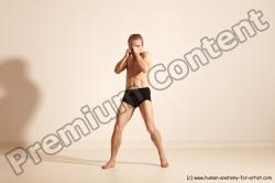 Underwear Martial art Man White Moving poses Slim Short Blond Dynamic poses Academic